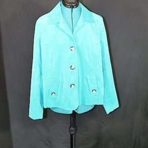R.O.T, Baby doll style corduroy turquoise jacket